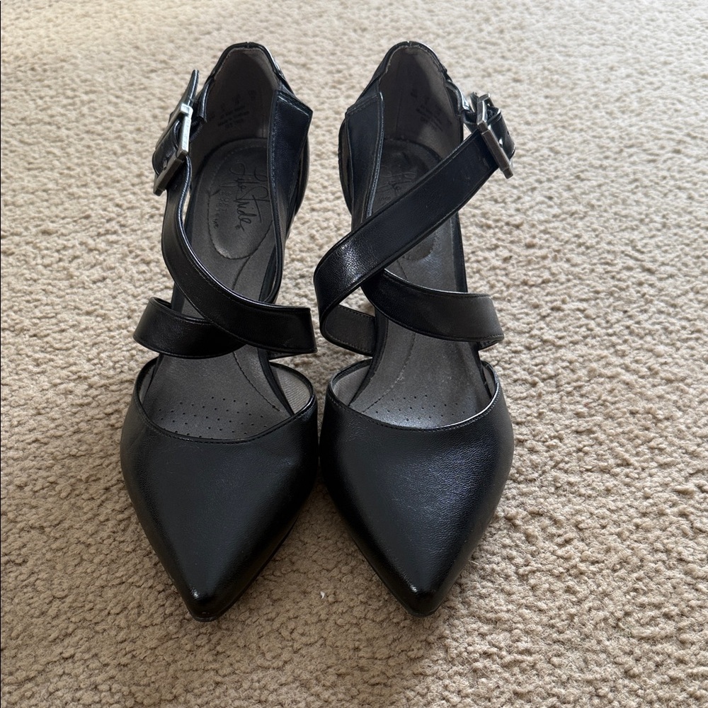 Life Stride Black Strappy Heels